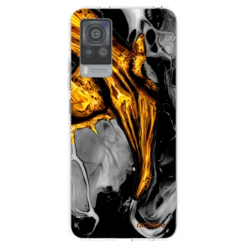 Picasee Vivo X60 Pro 5G Hülle - Transparentes Silikon - Black Gold