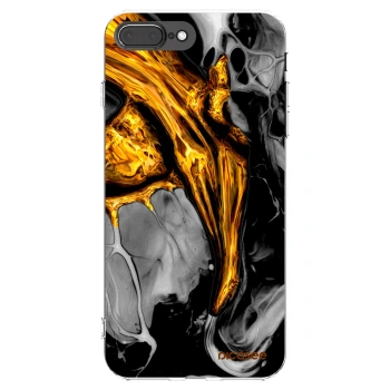 Picasee Apple iPhone 7 Plus Hülle - Transparentes Silikon - Black Gold