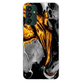 Picasee Samsung Galaxy M13 M135F Hülle - Transparentes Silikon - Black Gold