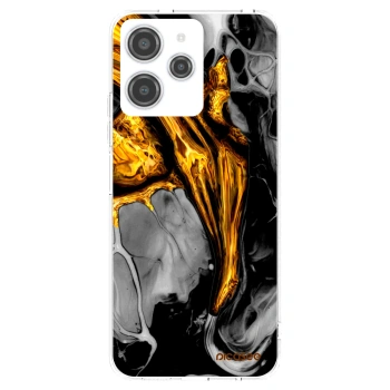 Picasee Xiaomi Redmi 12 4G Hülle - Transparentes Silikon - Black Gold
