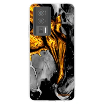 Picasee Xiaomi Poco F5 Pro 5G Hülle - Transparentes Silikon - Black Gold