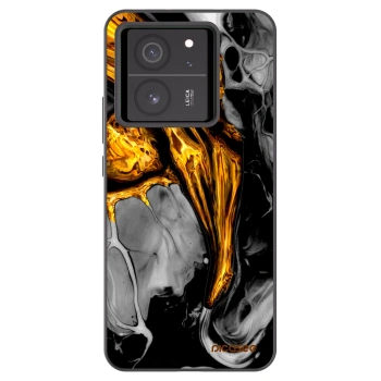 Picasee Xiaomi 13T Pro Hülle - Schwarzes Silikon - Black Gold