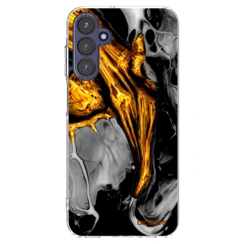 Picasee Samsung Galaxy A15 A155F 4G Hülle - Transparentes Silikon - Black Gold