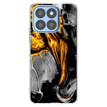 Picasee Honor X8b Hülle - Transparentes Silikon - Black Gold