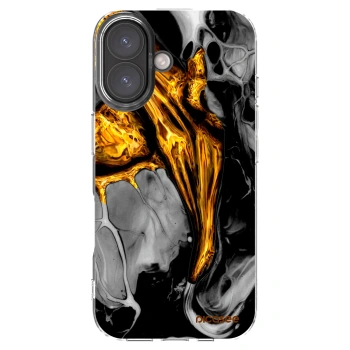 Picasee Apple iPhone 16 Hülle - Transparentes Silikon - Black Gold