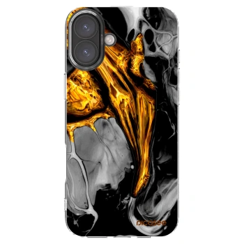 Picasee Apple iPhone 16 Plus Hülle - Transparentes Silikon - Black Gold