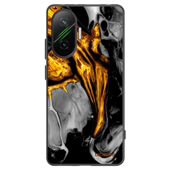 Picasee Xiaomi Poco F7 5G Hülle - Schwarzes Silikon - Black Gold