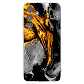 Picasee Samsung Galaxy S25 FE 5G Hülle - Transparentes Silikon - Black Gold