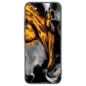 Picasee Samsung Galaxy S20 G980F Hülle - Schwarzes Silikon - Black Gold