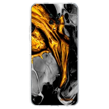 Picasee Xiaomi Redmi Note 9 Pro Hülle - Transparentes Silikon - Black Gold