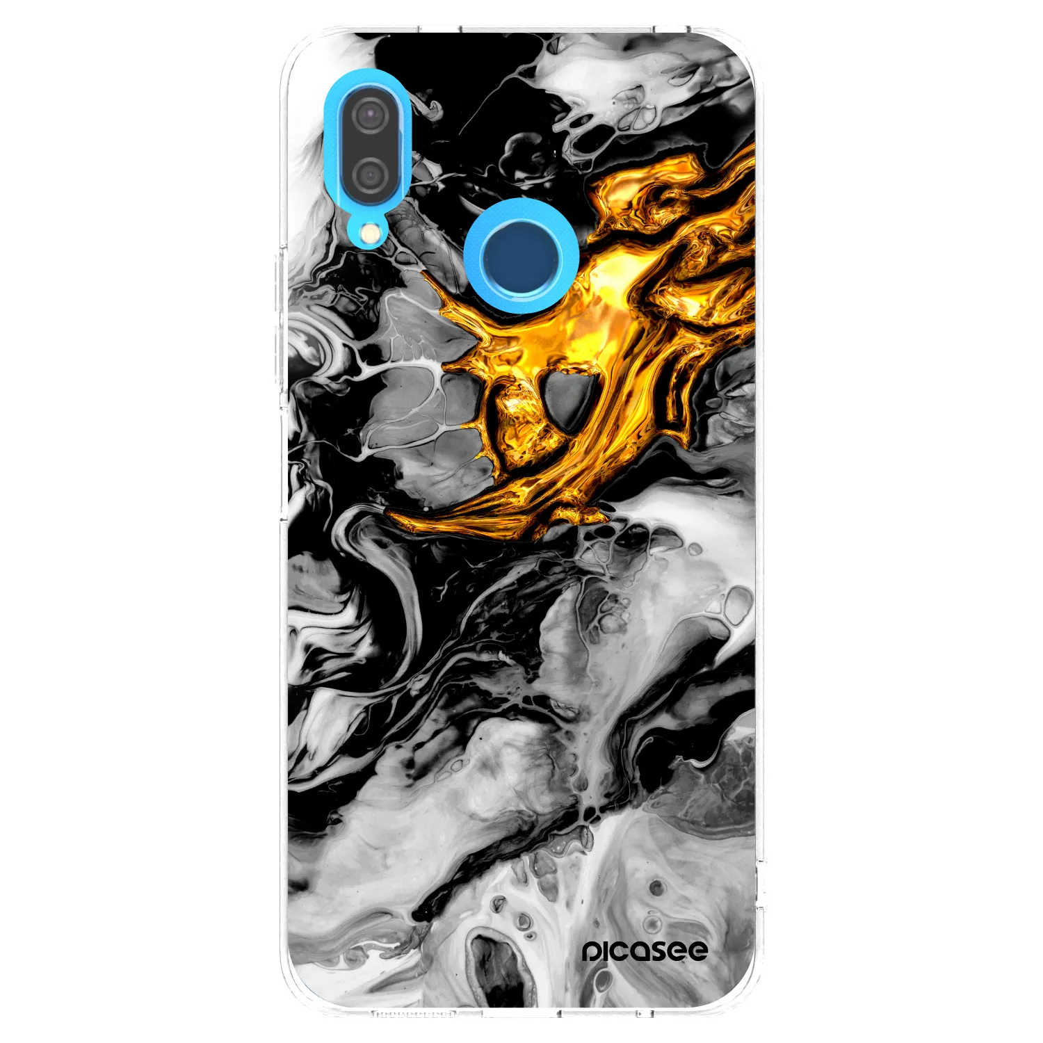 Picasee Huawei P20 Lite Hülle - Transparentes Silikon - Black Gold 2