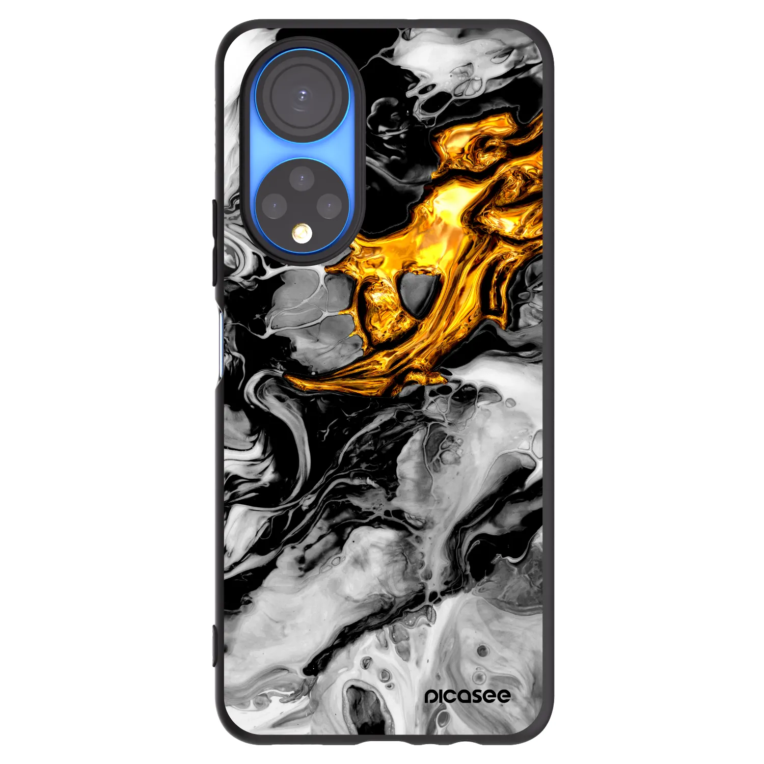 Picasee Honor X7 Hülle - Schwarzes Silikon - Black Gold 2