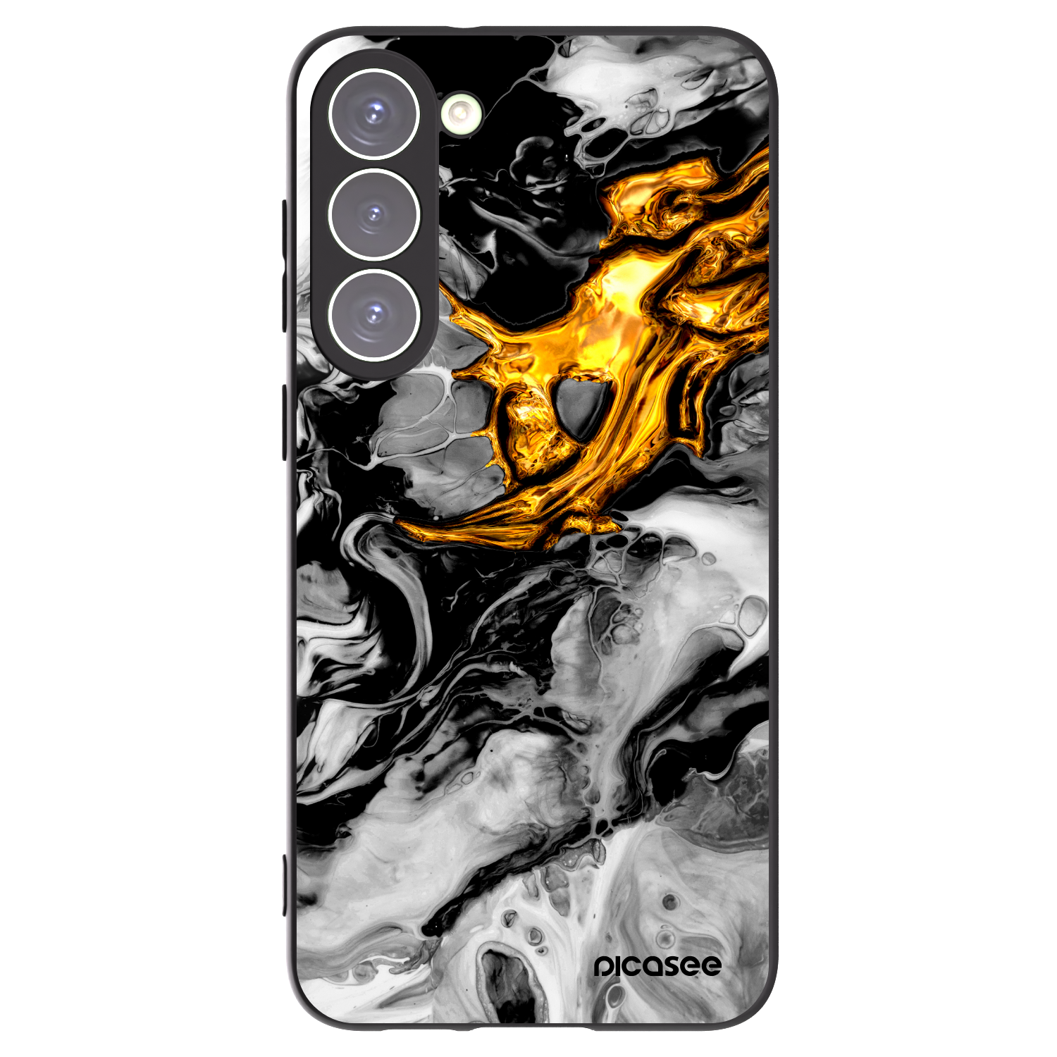 Picasee Samsung Galaxy S23+ 5G Hülle - Schwarzes Silikon - Black Gold 2
