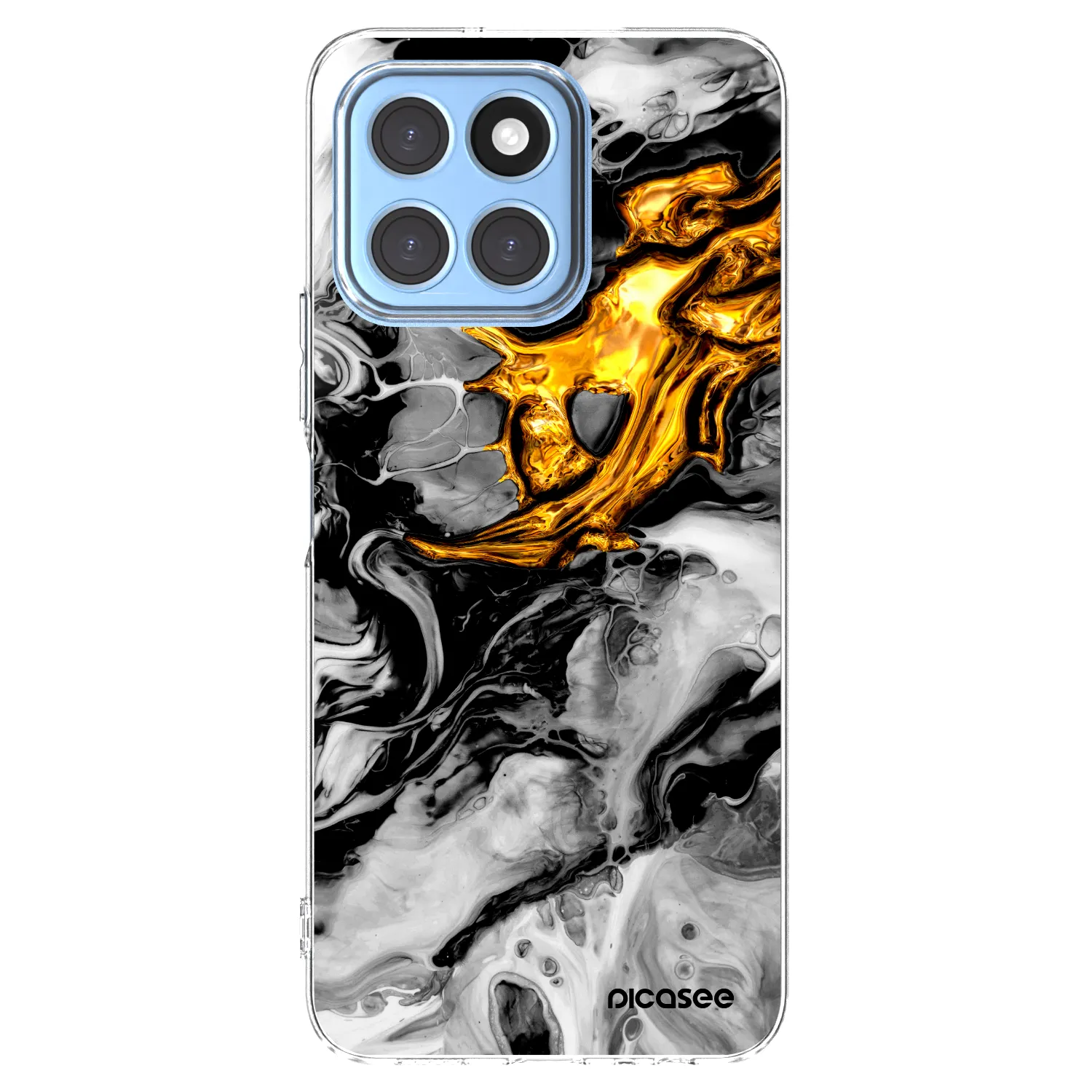 Picasee Honor X8 5G Hülle - Transparentes Silikon - Black Gold 2