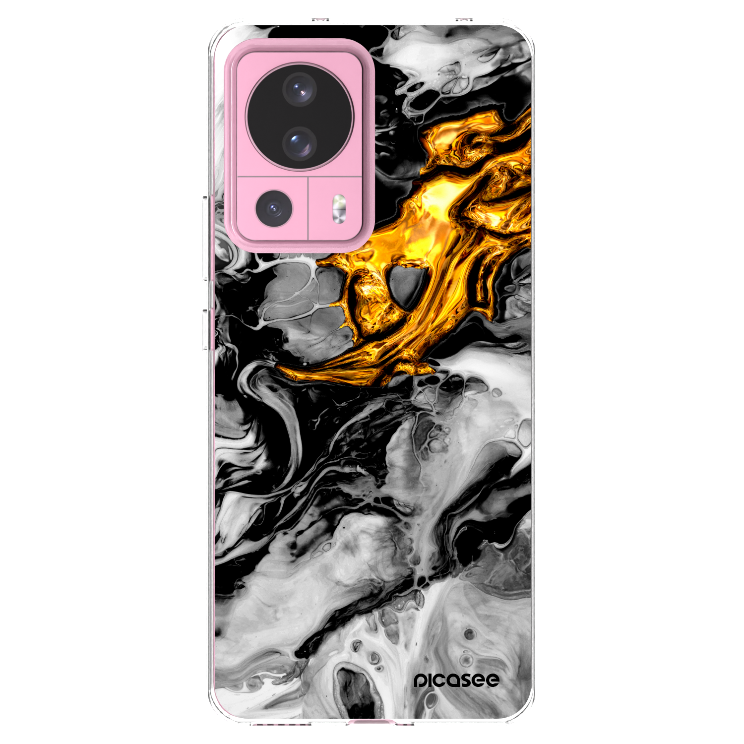 Picasee Xiaomi 13 Lite Hülle - Transparentes Silikon - Black Gold 2