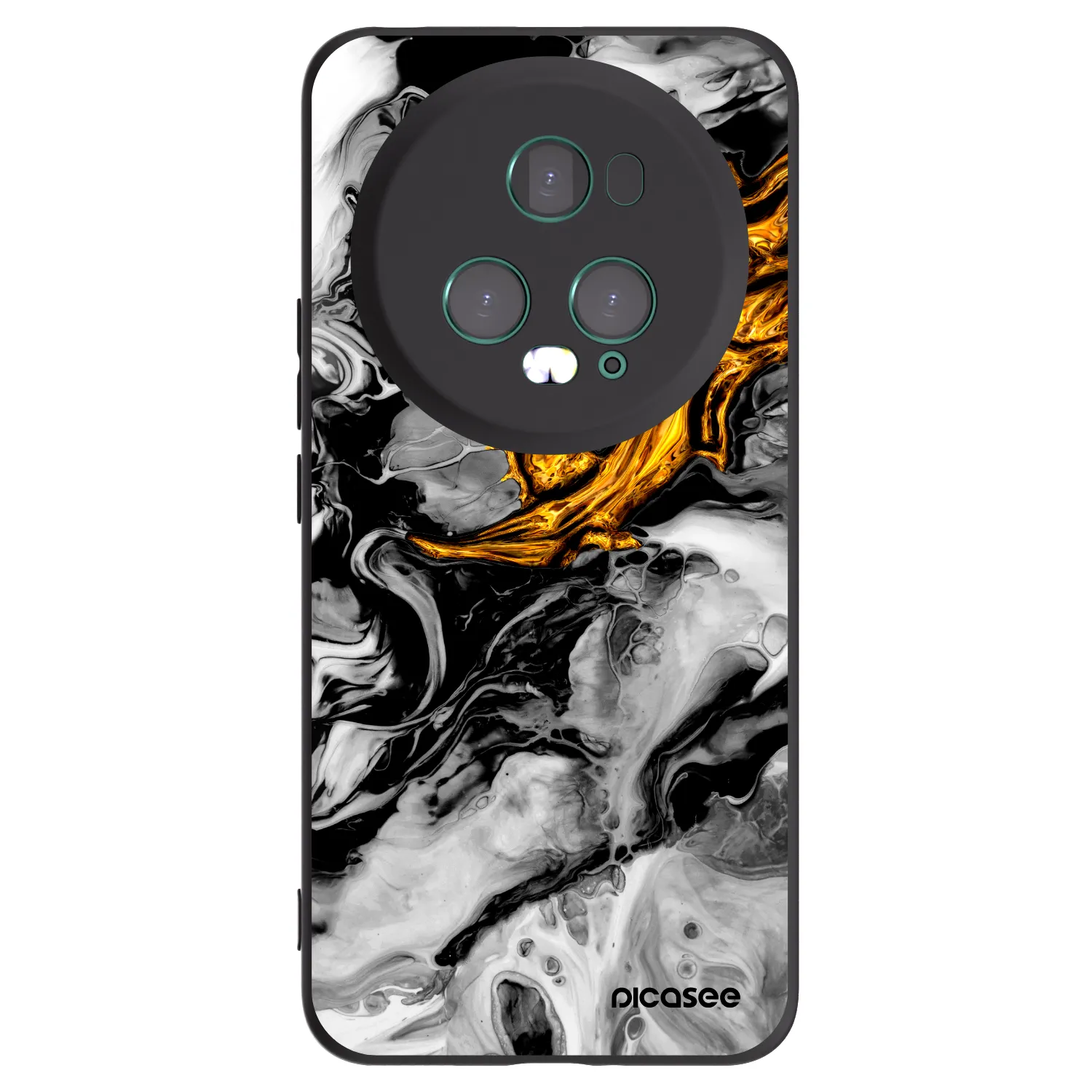 Picasee Honor Magic5 Pro Hülle - Schwarzes Silikon - Black Gold 2