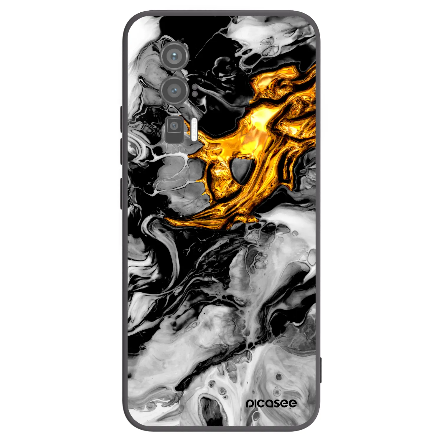 Picasee Xiaomi Poco F5 Pro 5G Hülle - Schwarzes Silikon - Black Gold 2