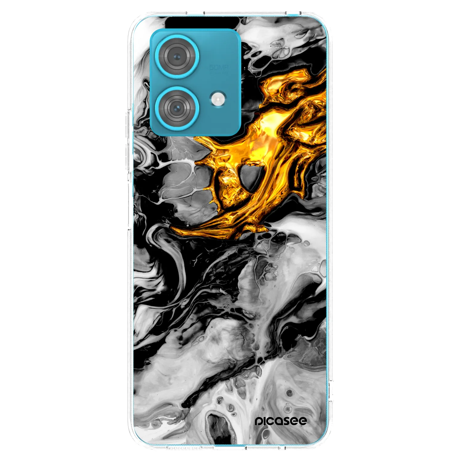 Picasee Motorola Edge 40 Neo Hülle - Transparentes Silikon - Black Gold 2