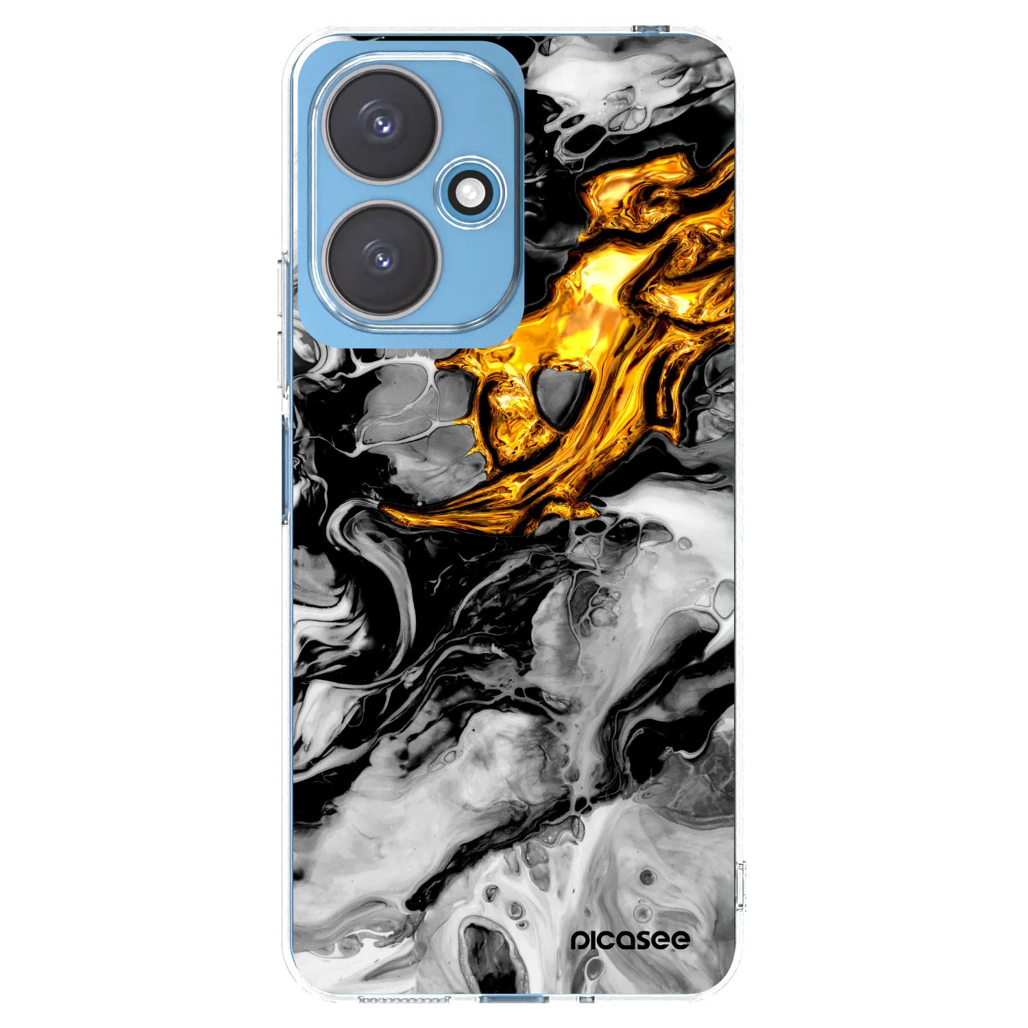 Picasee Xiaomi Redmi 13C 5G Hülle - Transparentes Silikon - Black Gold 2