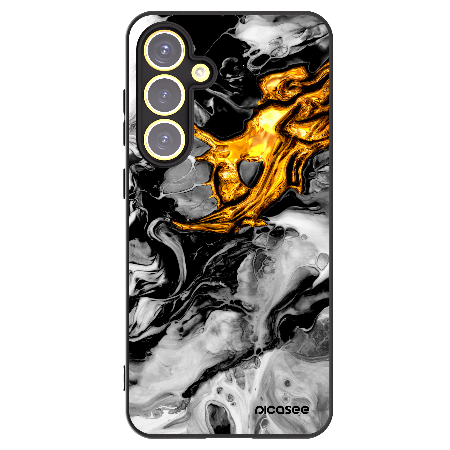 Picasee Samsung Galaxy S24 FE S721B Hülle - Schwarzes Silikon - Black Gold 2