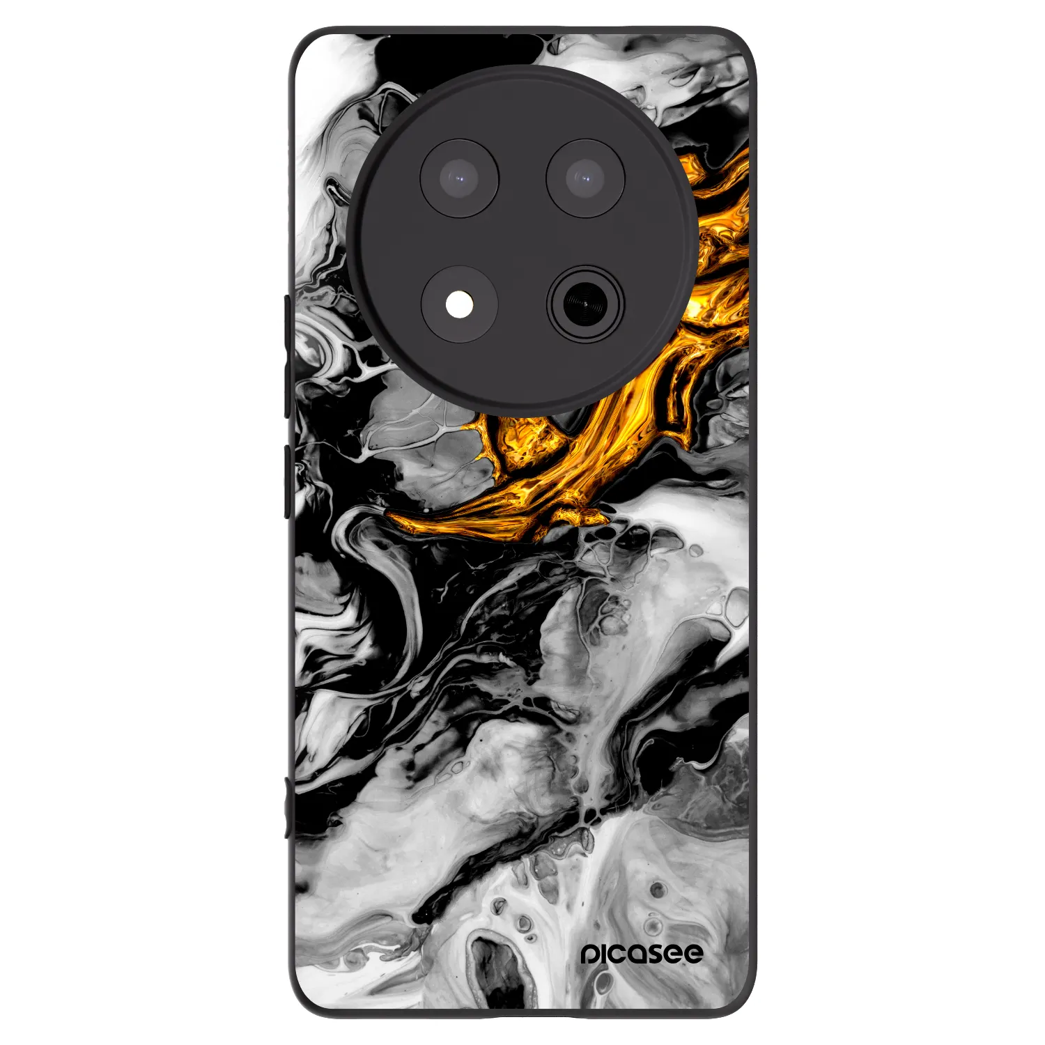 Picasee Honor Magic7 Lite 5G Hülle - Schwarzes Silikon - Black Gold 2