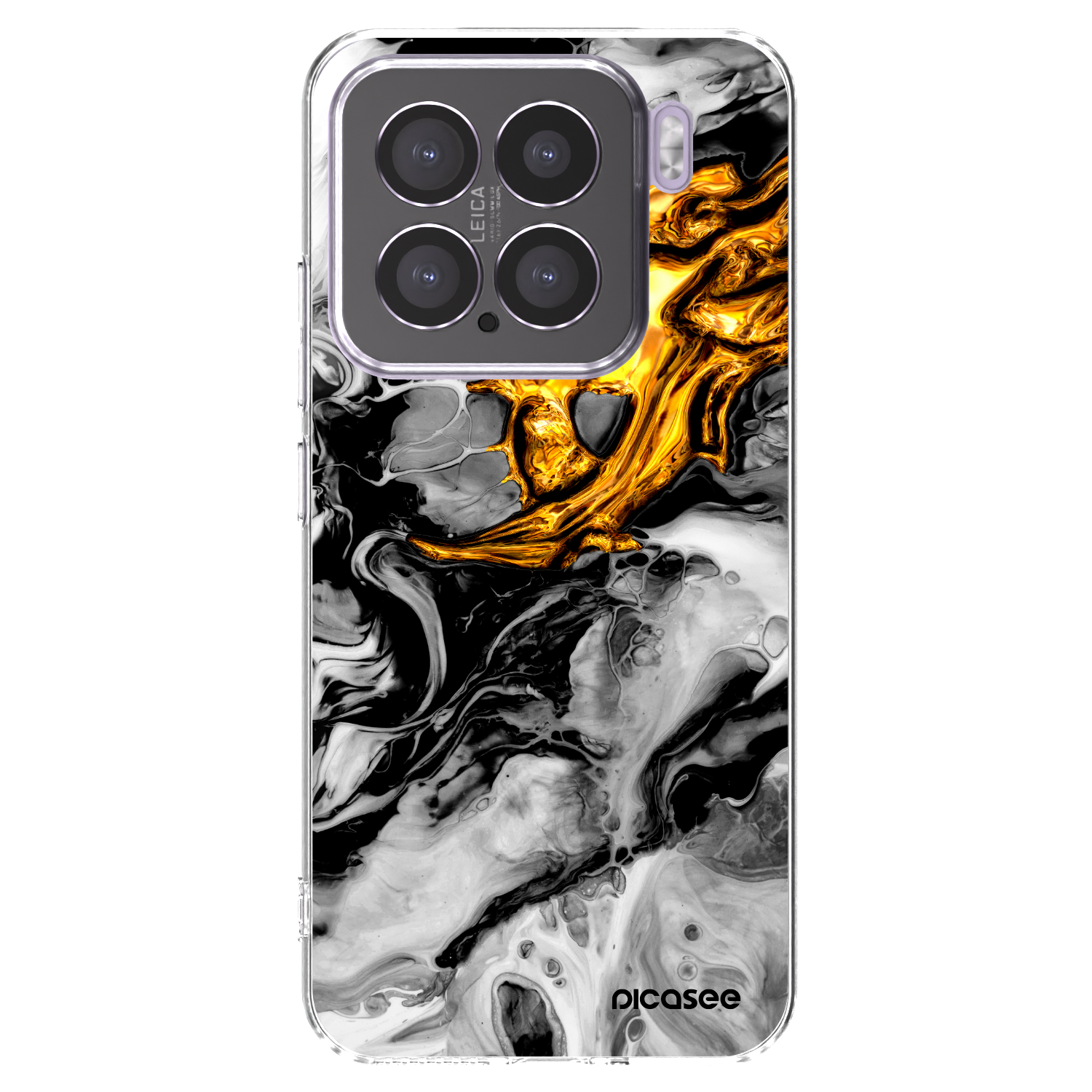 Picasee Xiaomi 15 Hülle - Transparentes Silikon - Black Gold 2