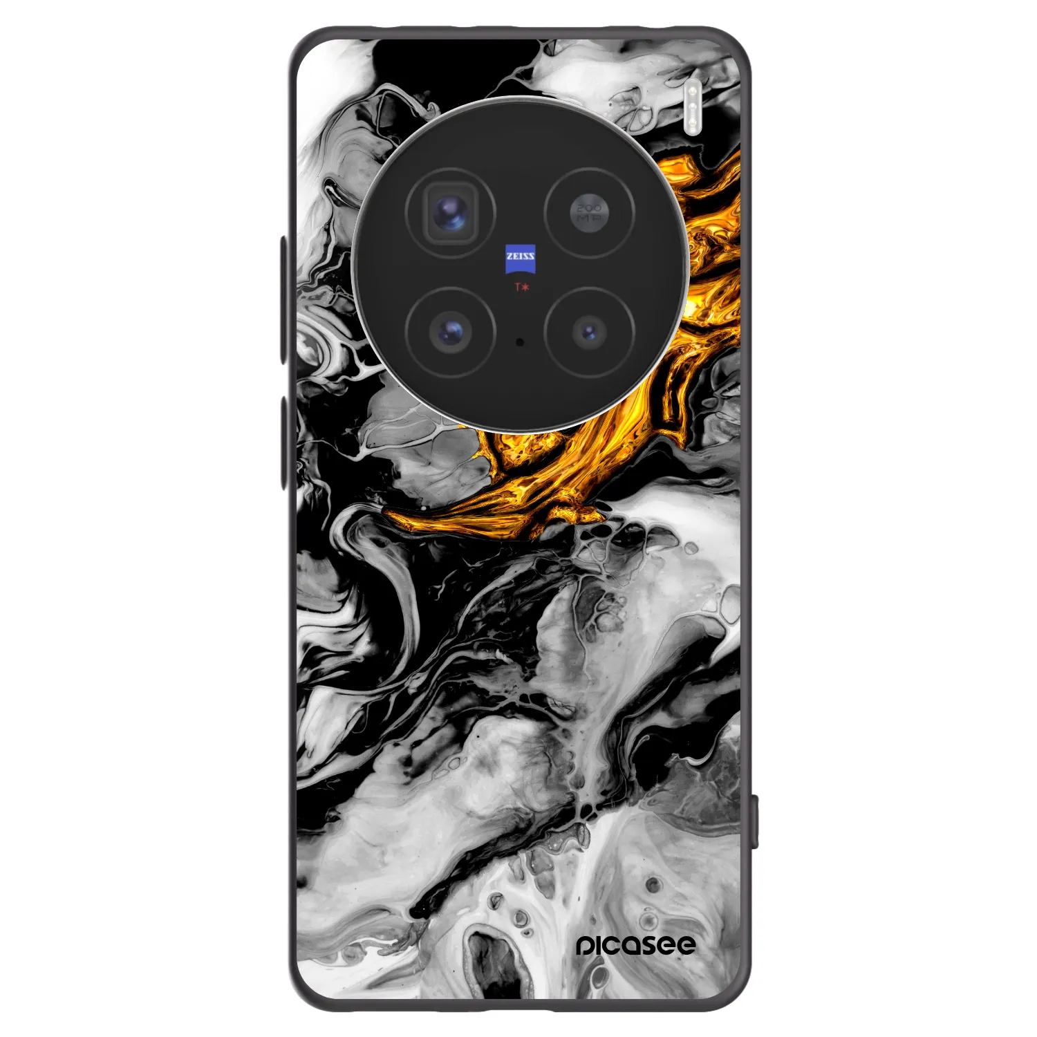 Picasee Vivo X200 Pro Hülle - Schwarzes Silikon - Black Gold 2