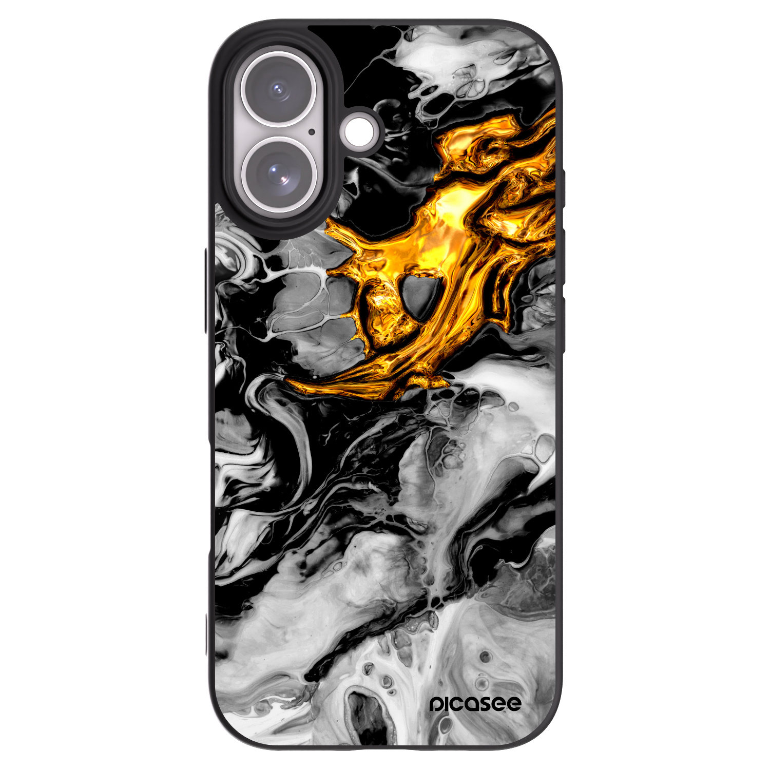 Picasee Apple iPhone 17 Hülle - Schwarzes Silikon - Black Gold 2