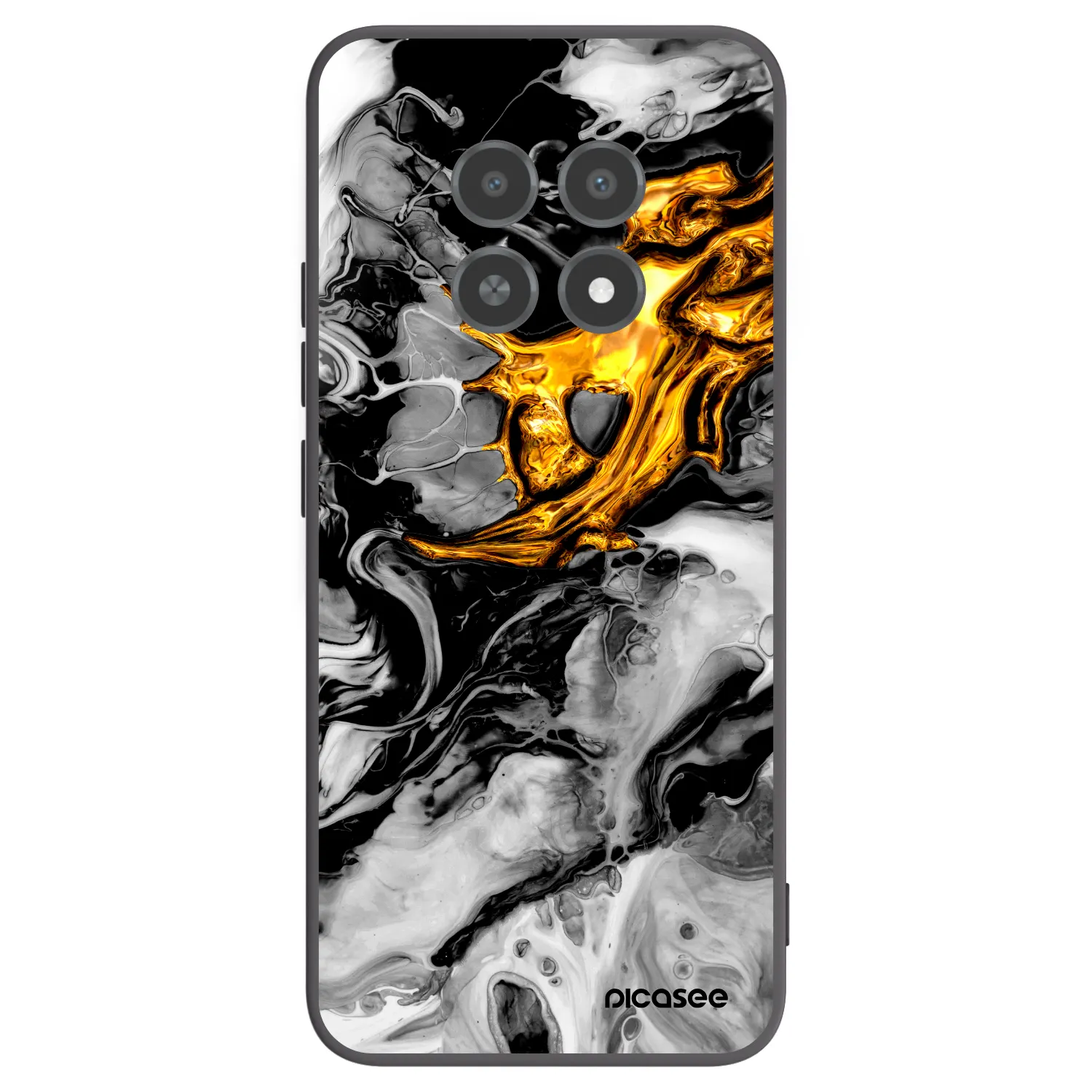 Picasee Realme 12X Hülle - Schwarzes Silikon - Black Gold 2