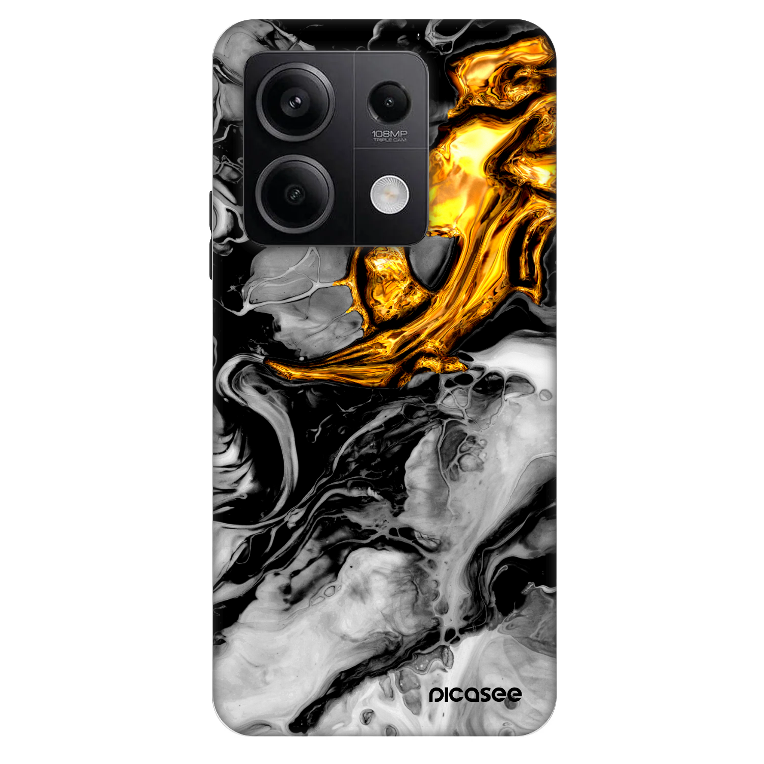 Picasee Fashion Case für Xiaomi Redmi Note 13 5G - Black Gold 2