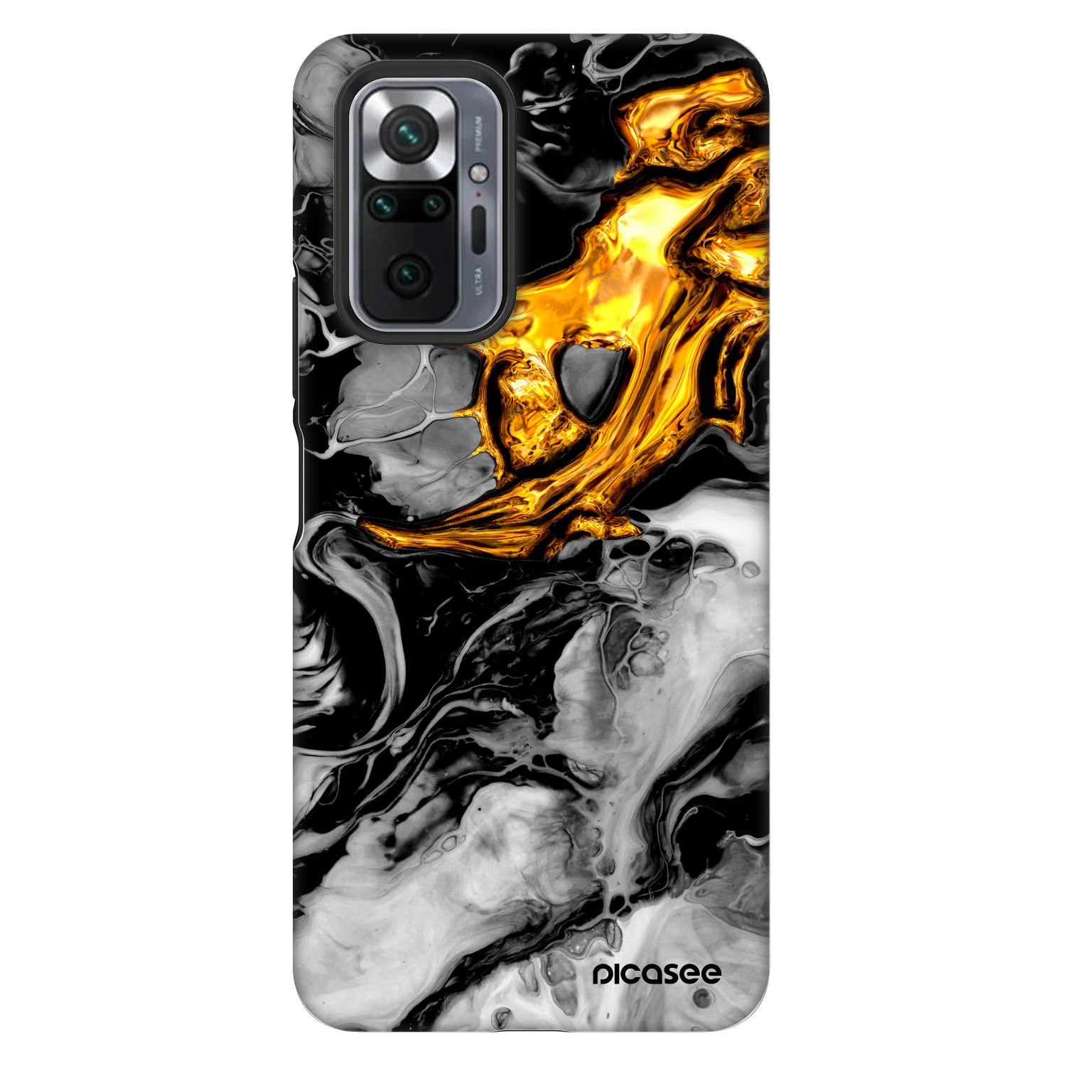 Picasee Fashion Case für Xiaomi Redmi Note 10 Pro - Black Gold 2