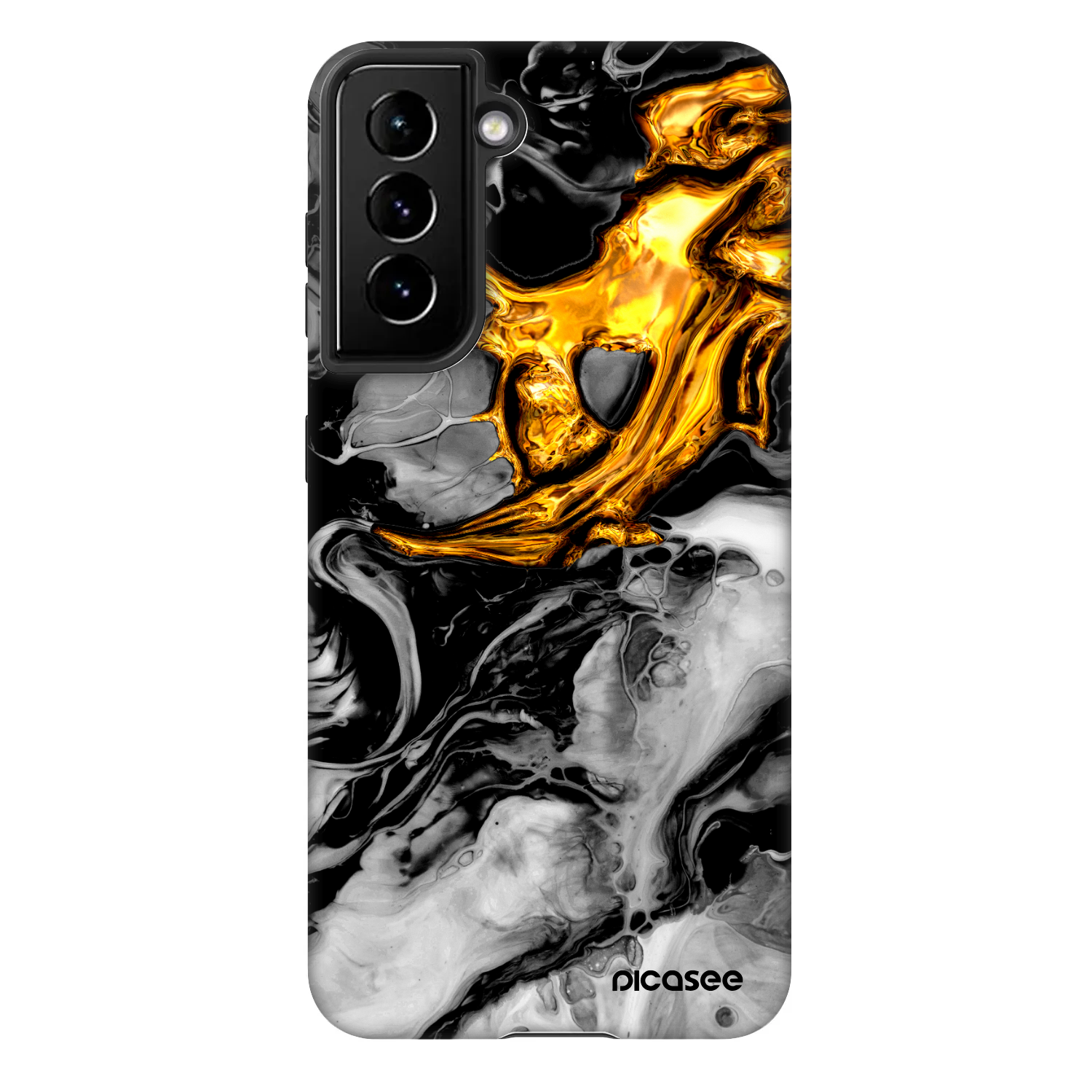 Picasee Fashion Case für Samsung Galaxy S22 5G - Black Gold 2