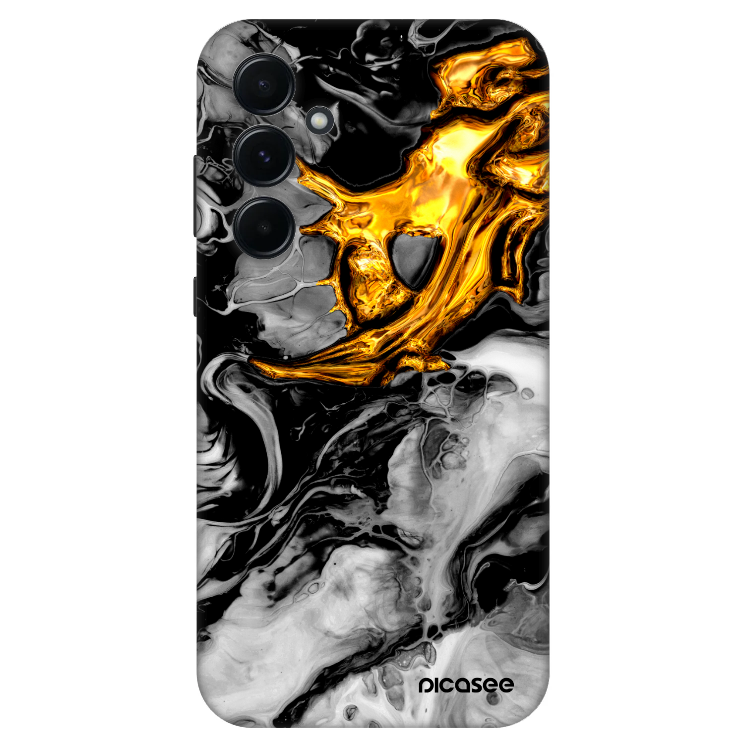 Picasee Fashion Case für Samsung Galaxy A55 5G A556B - Black Gold 2