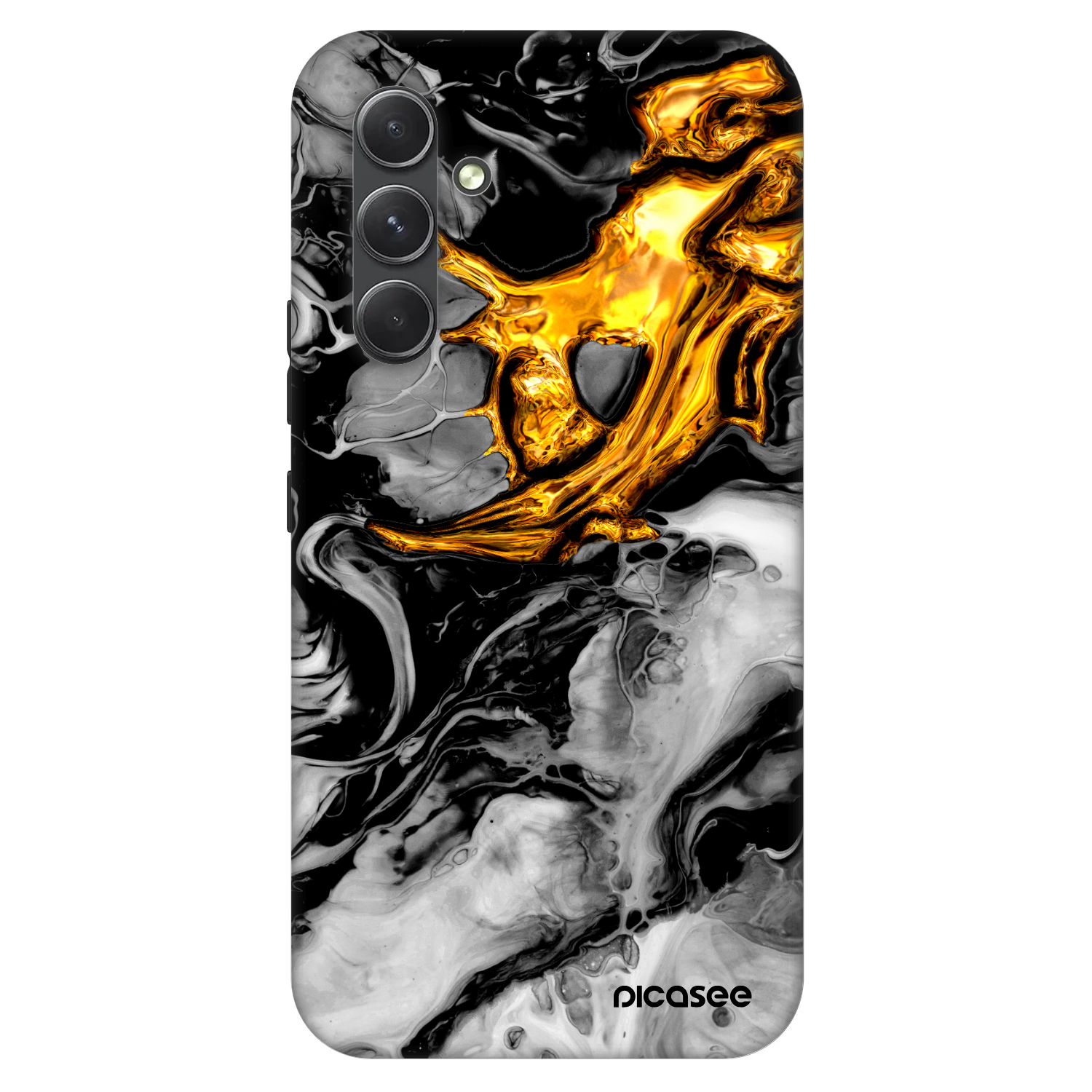 Picasee Fashion Case für Samsung Galaxy A54 5G A546B - Black Gold 2