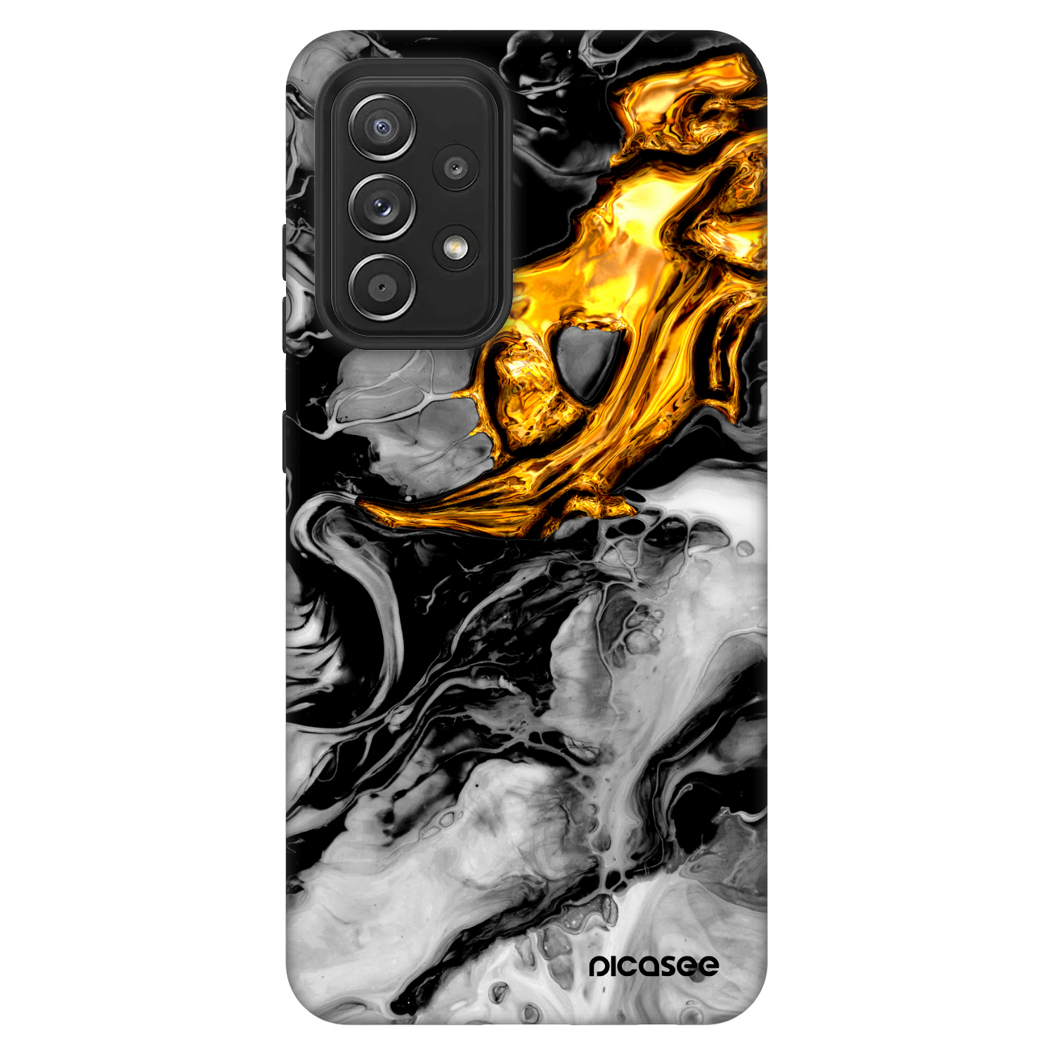 Picasee Fashion Case für Samsung Galaxy A52s 5G A528B - Black Gold 2