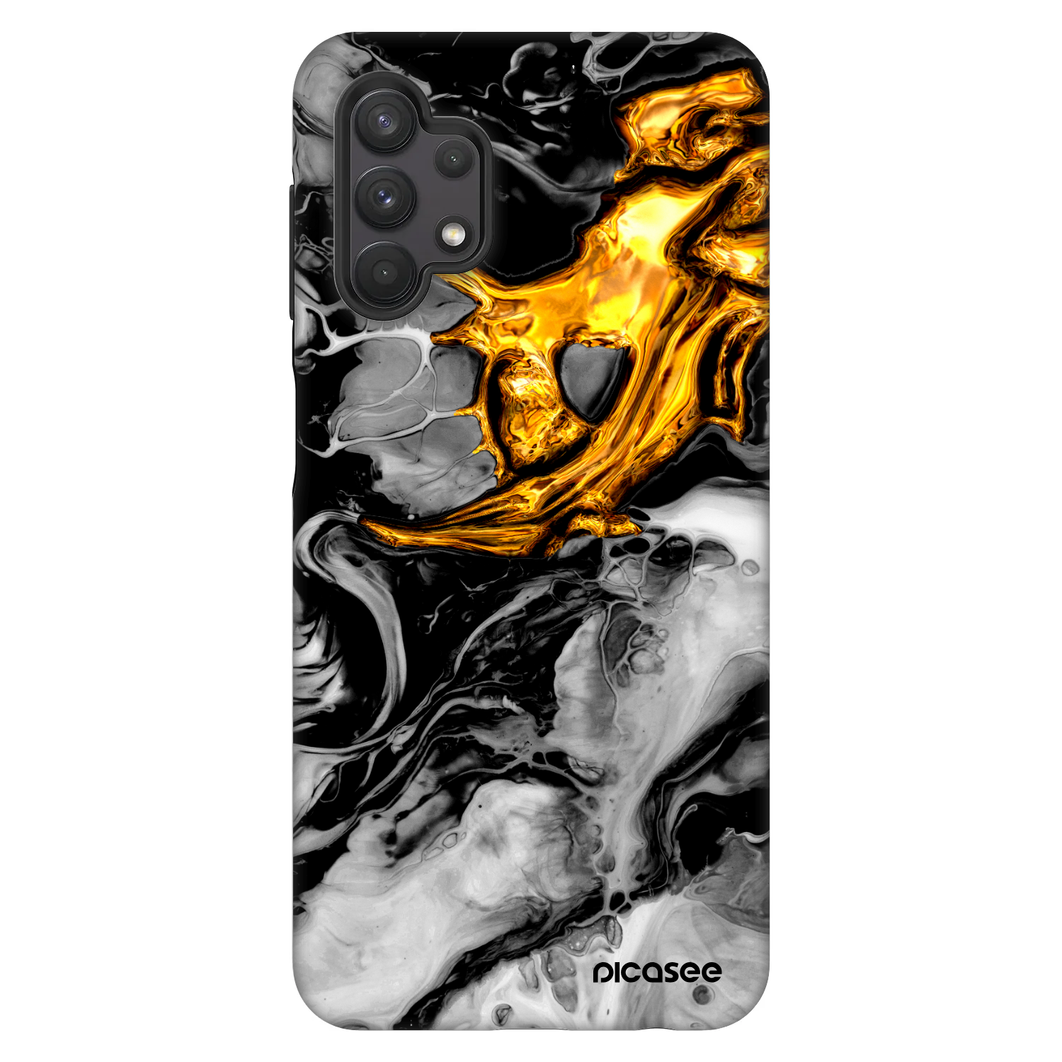 Picasee Fashion Case für Samsung Galaxy A32 5G A326B - Black Gold 2