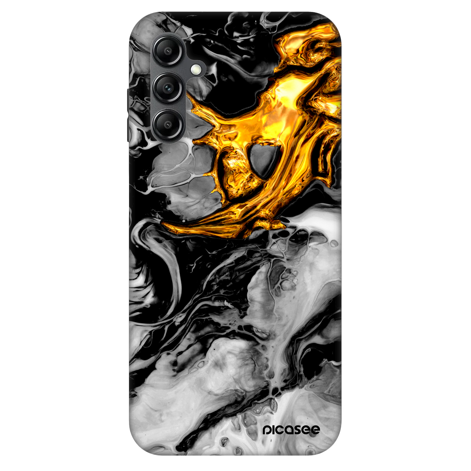 Picasee Fashion Case für Samsung Galaxy A14 5G A146P - Black Gold 2