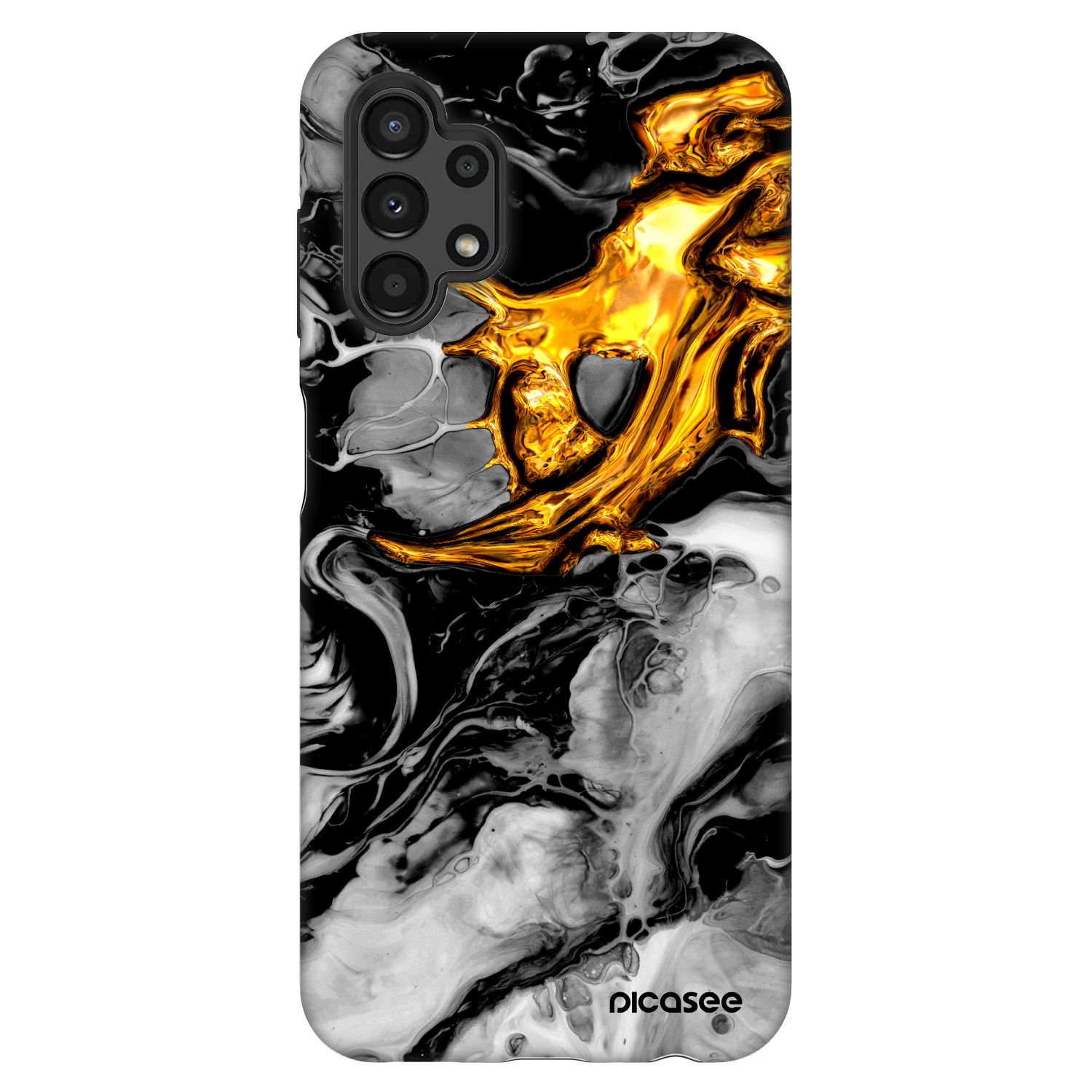 Picasee Fashion Case für Samsung Galaxy A13 4G A135 - Black Gold 2