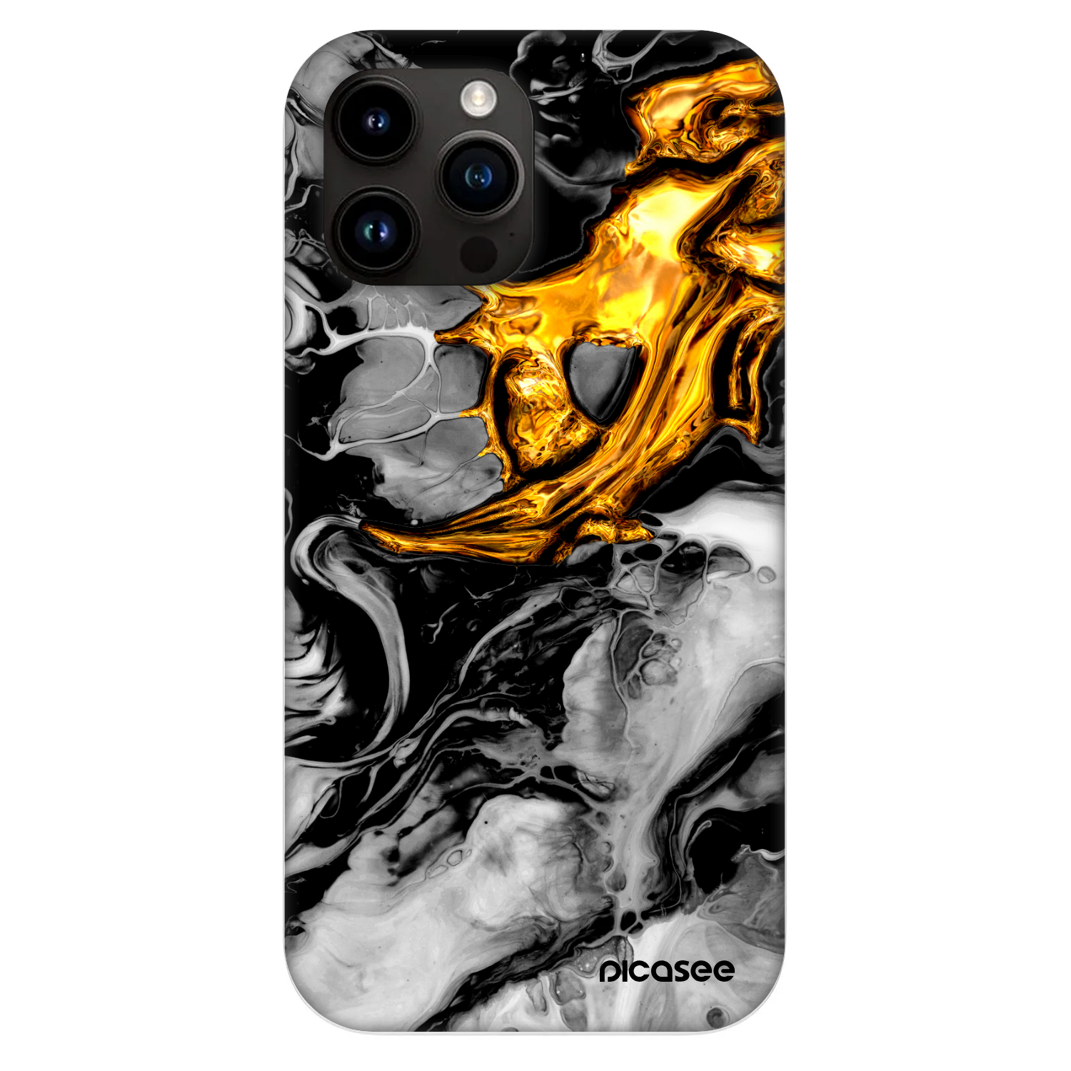 Picasee Fashion Case MagSafe für Apple iPhone 13 Pro Max - Black Gold 2