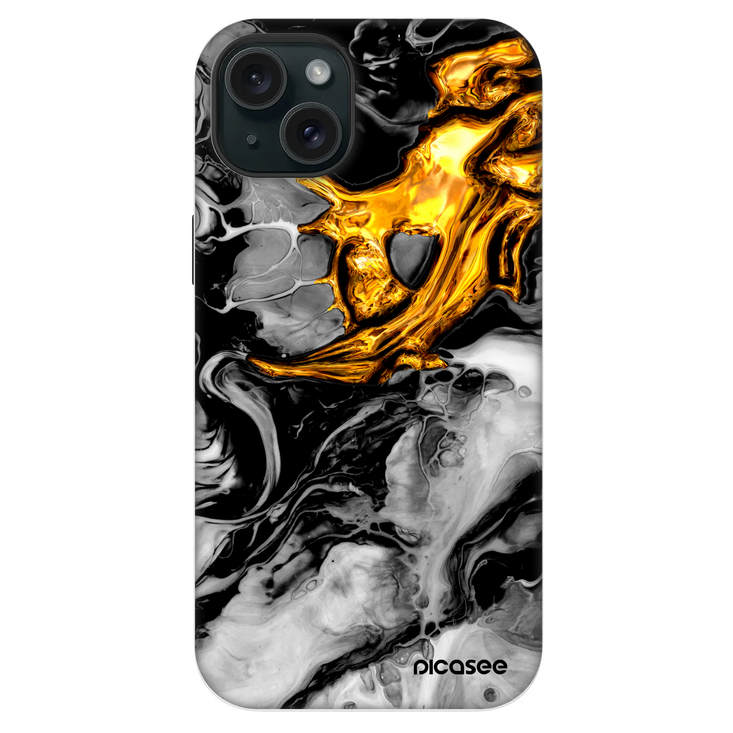 Picasee Fashion Case MagSafe für Apple iPhone 14 Plus - Black Gold 2