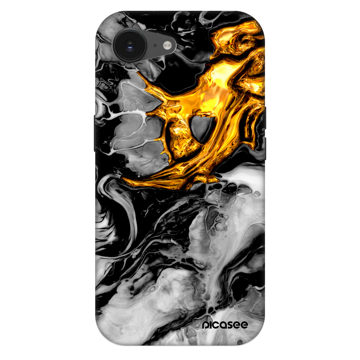 Picasee Fashion Case MagSafe für Apple iPhone 16e - Black Gold 2