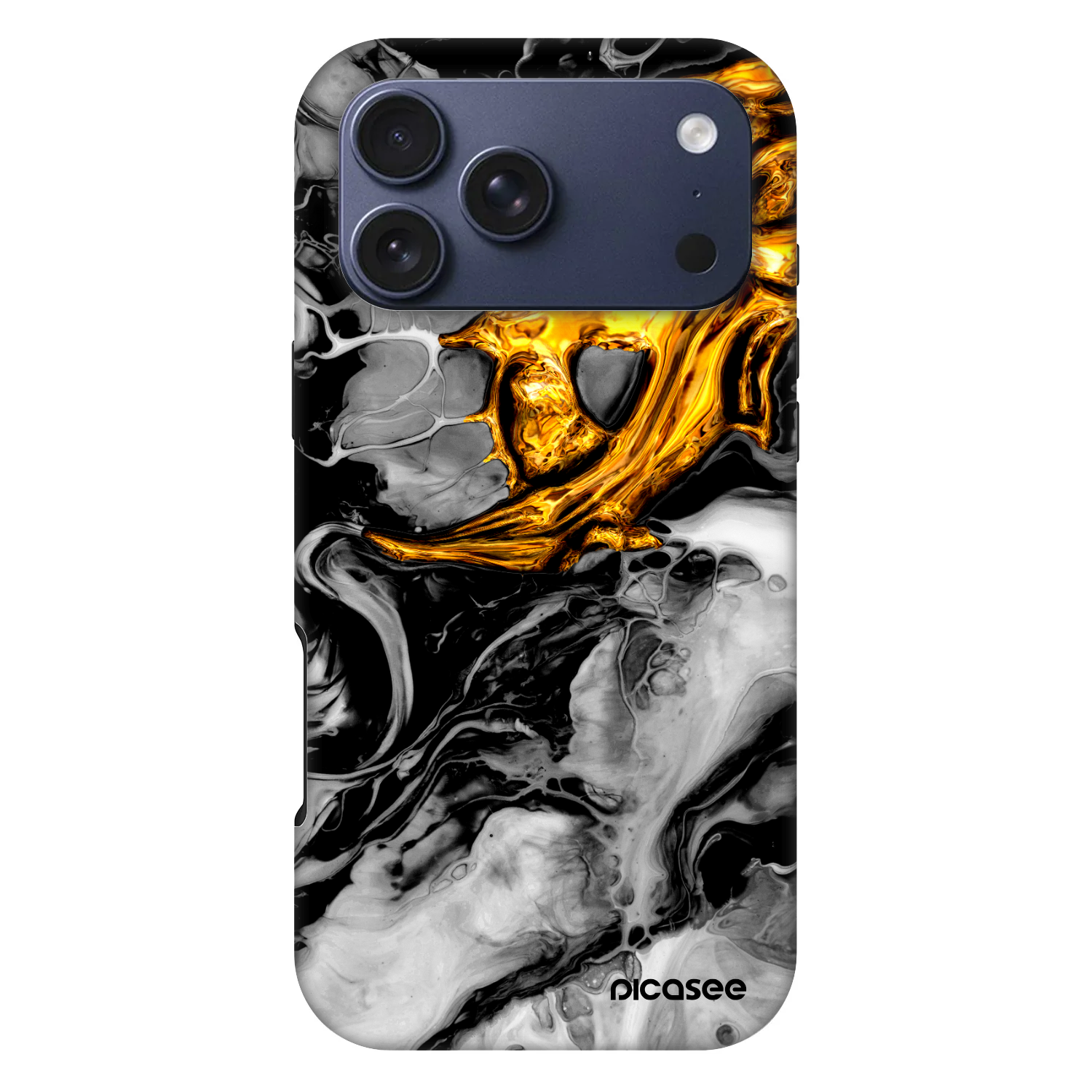 Picasee Fashion Case MagSafe für Apple iPhone 17 Pro Max - Black Gold 2