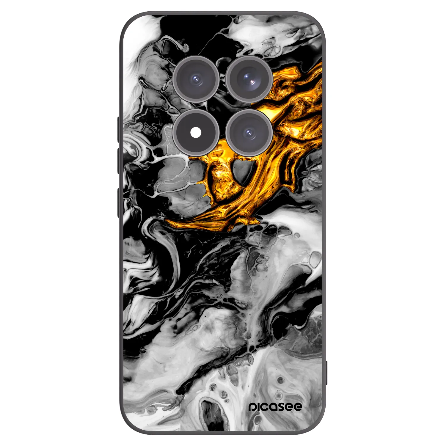 Picasee Xiaomi Redmi Note 15 Pro+ Hülle - Schwarzes Silikon - Black Gold 2