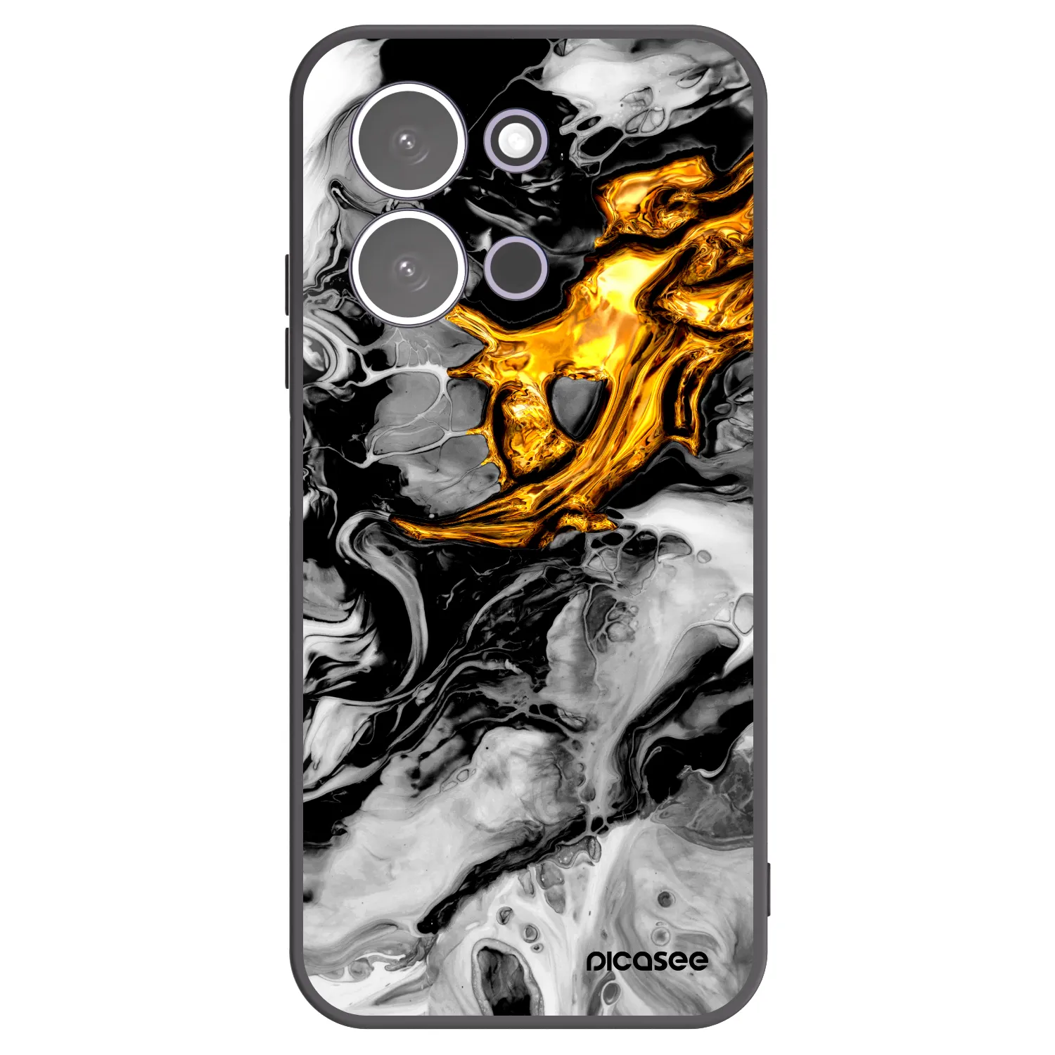 Picasee Xiaomi Redmi 15C 5G Hülle - Schwarzes Silikon - Black Gold 2