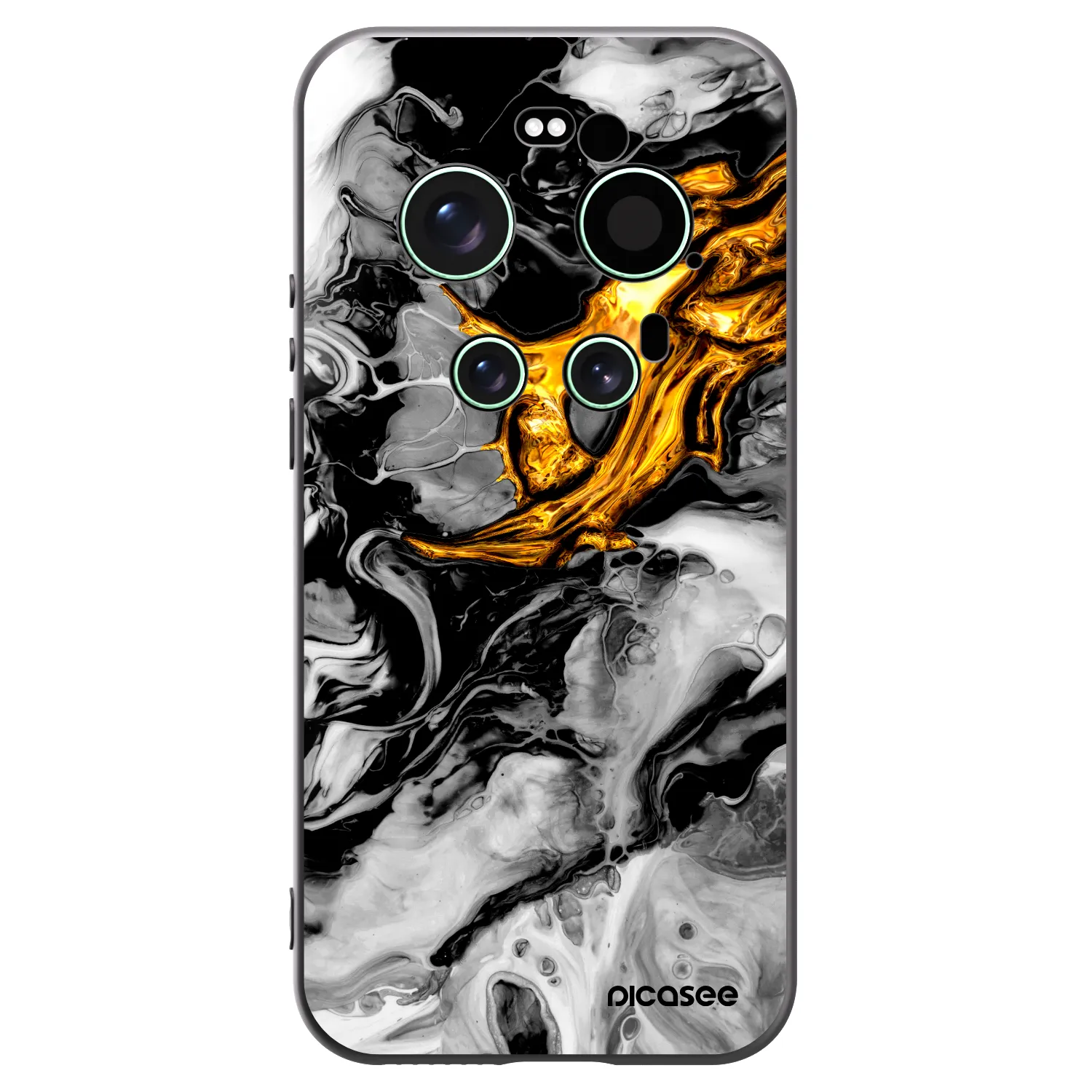 Picasee Xiaomi 17 Ultra Hülle - Schwarzes Silikon - Black Gold 2