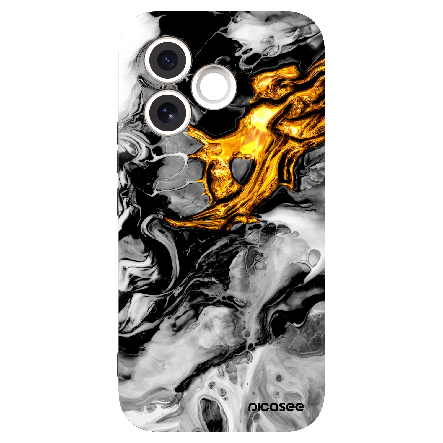 Picasee Honor 600 Lite Hülle - Schwarzes Silikon - Black Gold 2