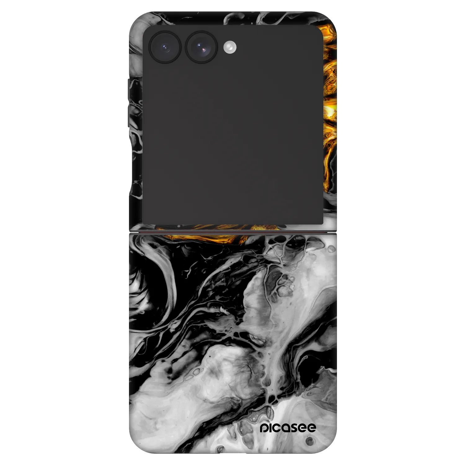 Picasee Fashion Case für Samsung Galaxy Z Flip7 5G - Black Gold 2