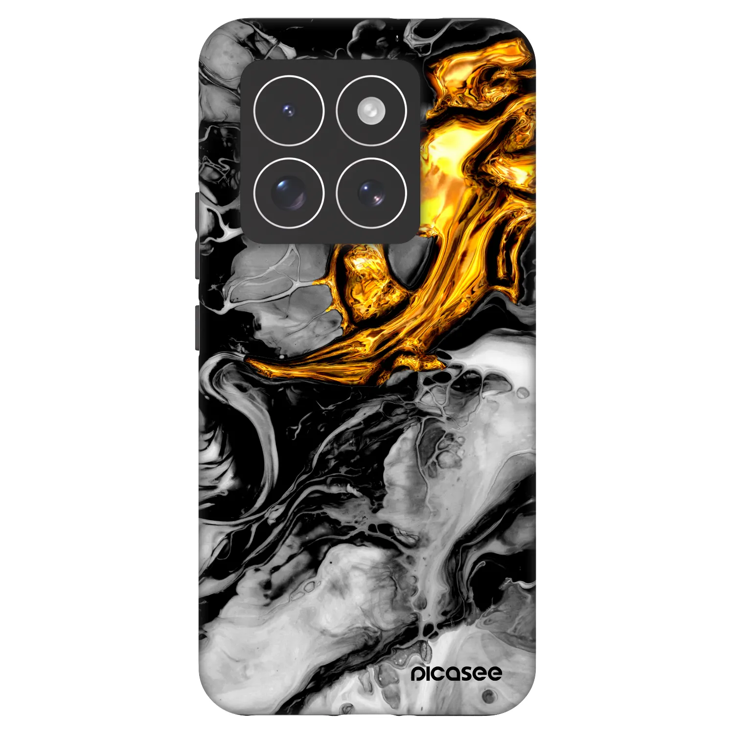 Picasee Fashion Case für Xiaomi 14 Pro - Black Gold 2