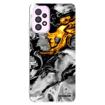 Picasee Samsung Galaxy A32 5G A326B Hülle - Transparentes Silikon - Black Gold 2