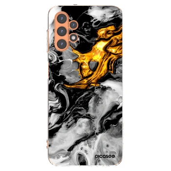 Picasee Samsung Galaxy A13 4G A135 Hülle - Transparentes Silikon - Black Gold 2